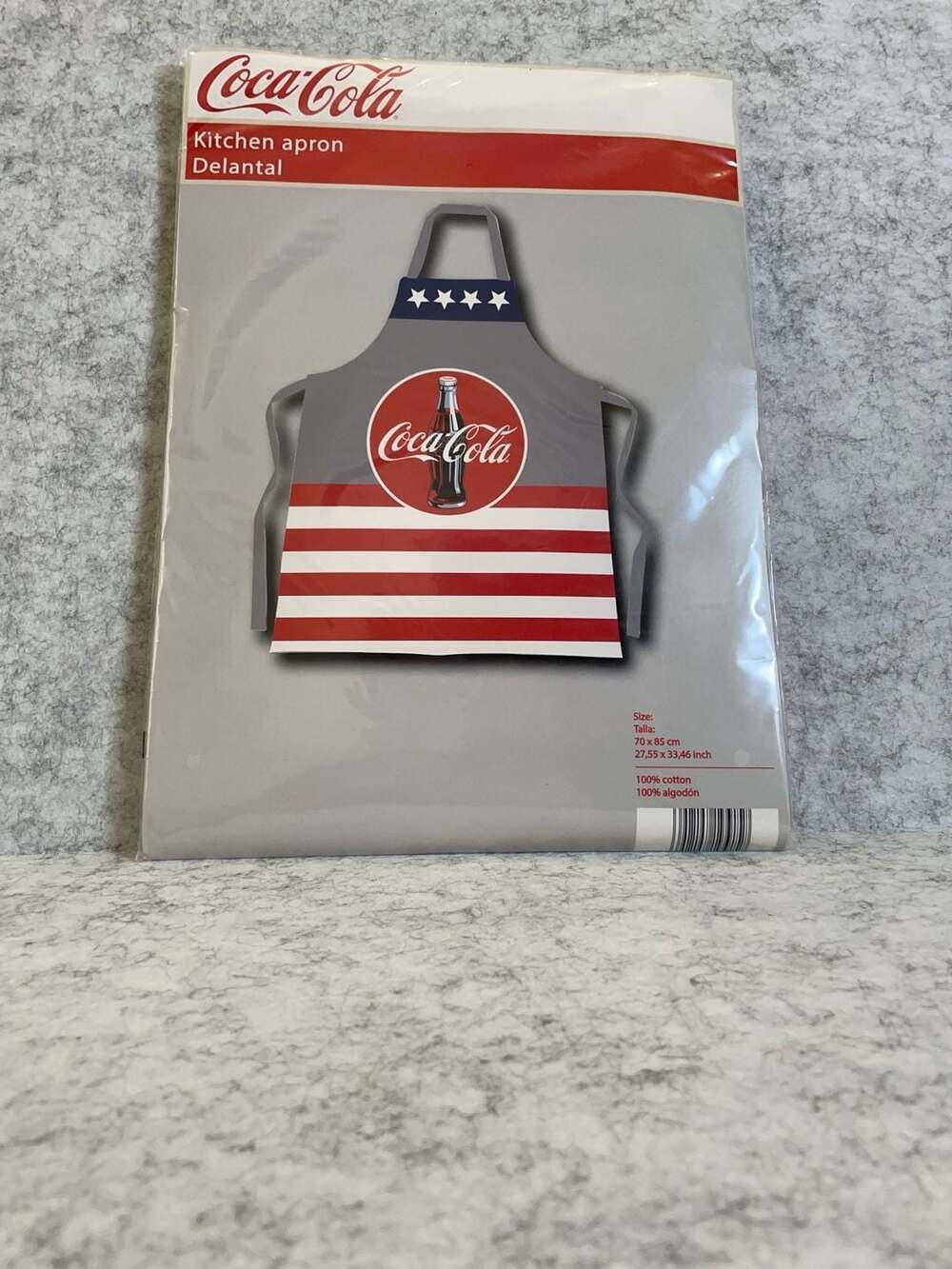 NEW Coca-Cola Patriotic Stars and Stripes 100% Cotton Kitchen Apron